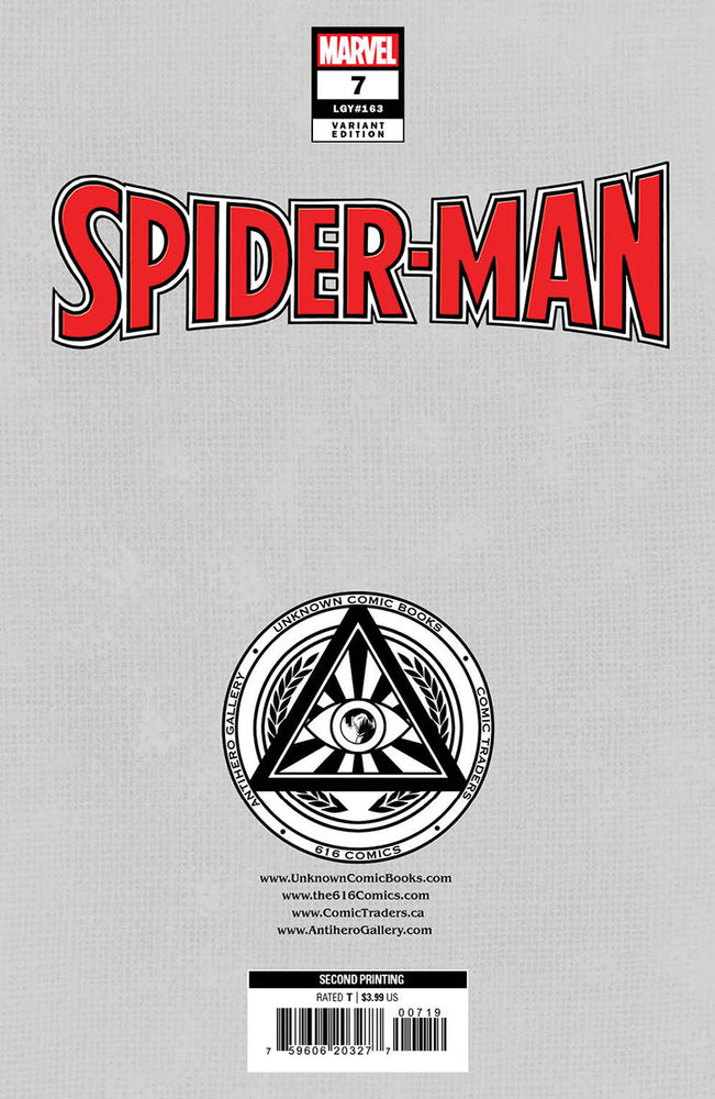 Spider-Man #7 2Nd Printing Unknown Comics Nicoletta Baldari Exclusive Var (05/17/2023) (Online Only)