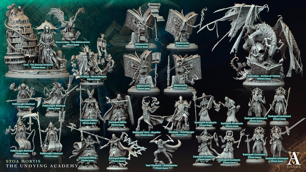 3D Printed Archvillain Games Fellthought Abstract Stoa Mortis The Undying Academy (Online Only)