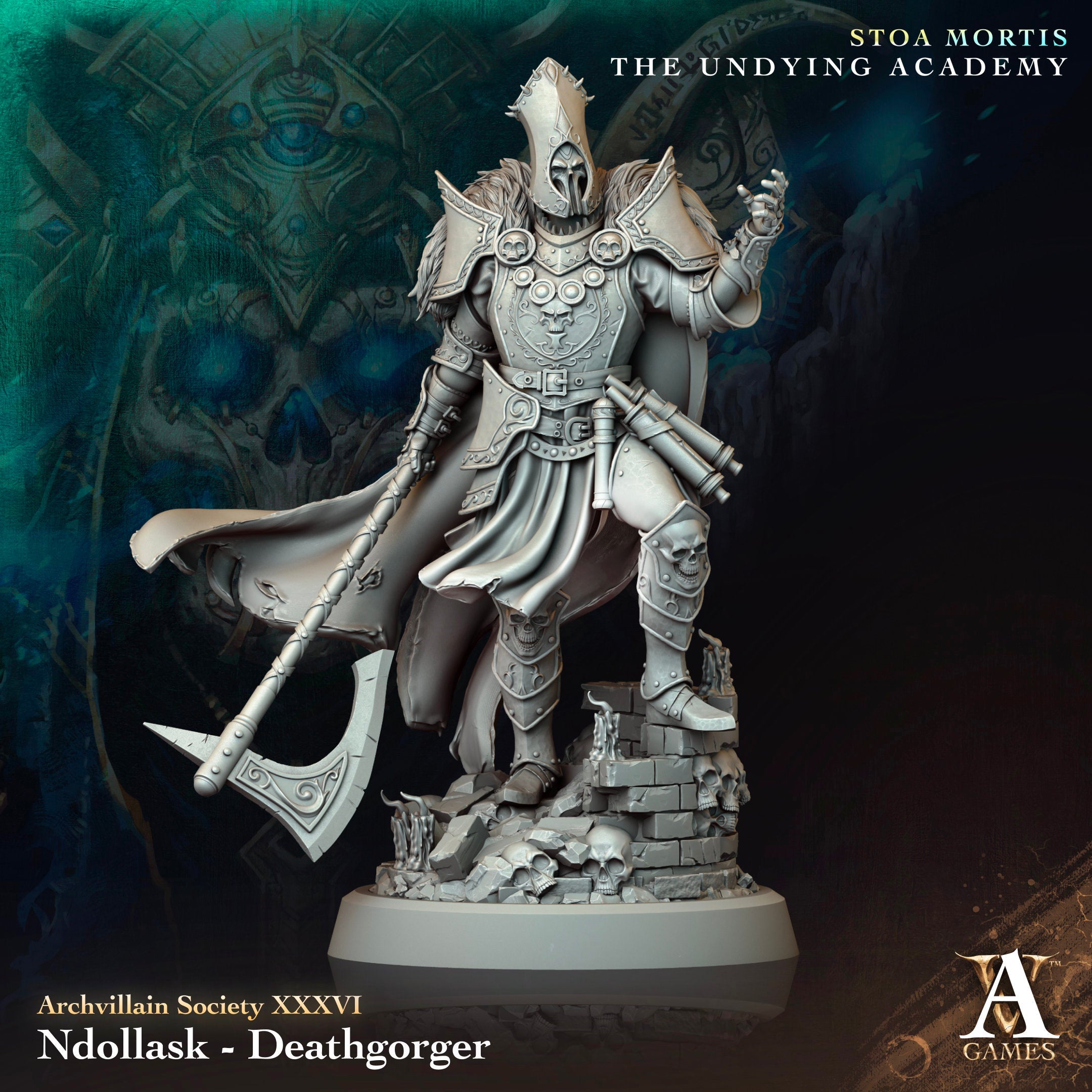 3D Printed Archvillain Games Ndollask Deathgorger Archvillain Society Vol. XXXVI 28 32mm D&D (Online Only)