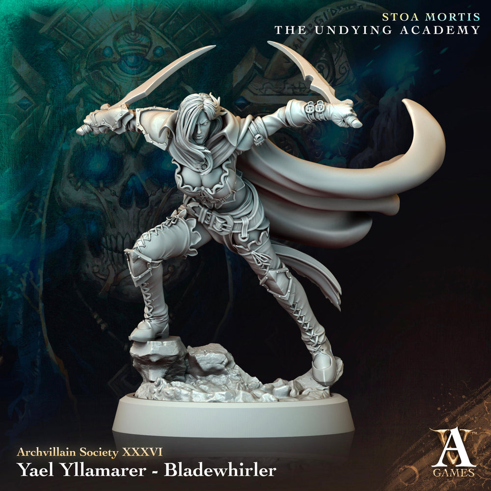 3D Printed Archvillain Games Yael Yllamarer Bladewhirler Archvillain Society Vol. XXXVI 28 32mm D&D (Online Only)