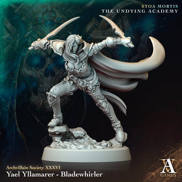3D Printed Archvillain Games Yael Yllamarer Bladewhirler Archvillain Society Vol. XXXVI 28 32mm D&D (Online Only)