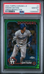 Graded 2024 Topps Chrome L/E Shohei Ohtani #1 /99 Logofractor Green Refractor Baseball Card PSA 10 Gem Mint (ONLINE ORDER ONLY)