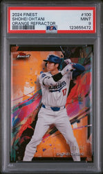 Graded 2024 Topps Finest Shohei Ohtani #100 /25 Orange Refractor Baseball Card PSA 9 Mint (ONLINE ORDER ONLY)