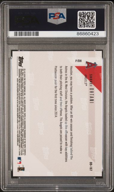 Graded 2018 Topps Now Shohei Ohtani #OD167 Rookie RC Baseball Card PSA 9 Mint (ONLINE ORDER ONLY)