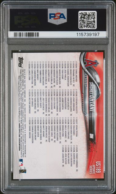 Graded 2018 Topps Update Shohei Ohtani #US189 Rookie RC Baseball Card PSA 9 Mint (ONLINE ORDER ONLY)