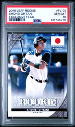 Graded 2018 Leaf Rookie Shohei Ohtani #FL-01 Exclusive Flag Rookie RC Baseball Card PSA 10 Gem Mint (ONLINE ORDER ONLY)