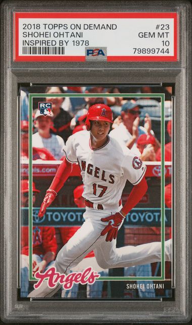 Graded 2018 Topps On Demand Shohei Ohtani #23 Inspired by 1978 Rookie RC Baseball Card PSA 10 Gem Mint (ONLINE ORDER ONLY)