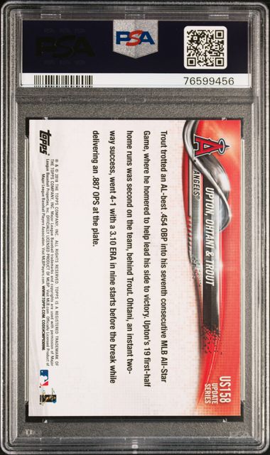Graded 2018 Topps Update Shohei Ohtani #US158 Rookie RC Baseball Card PSA 10 Gem Mint (ONLINE ORDER ONLY)