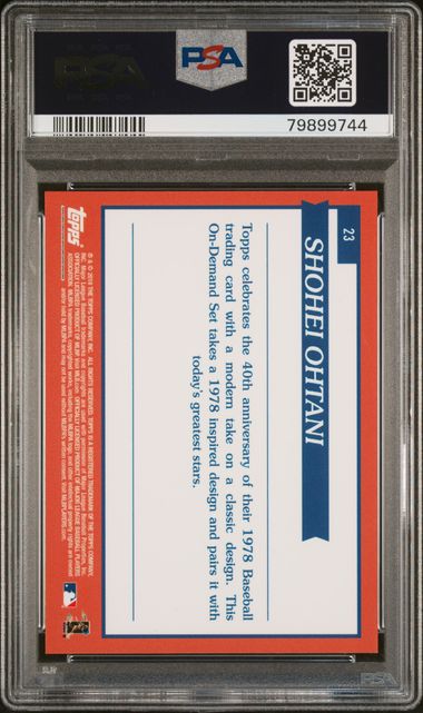 Graded 2018 Topps On Demand Shohei Ohtani #23 Inspired by 1978 Rookie RC Baseball Card PSA 10 Gem Mint (ONLINE ORDER ONLY)
