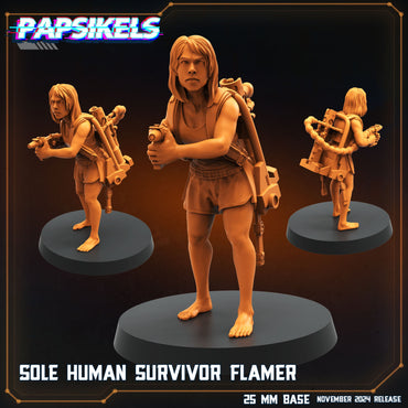 3D Printed Papsikels Sole Human Survivor Flamer Nov 2024 Scifi 28mm 32mm (Online Only)