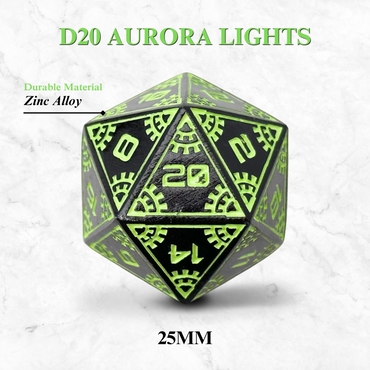 Space Dice Meteor Runestones™ - 25mm D20 - Aurora Lights (Online Only)