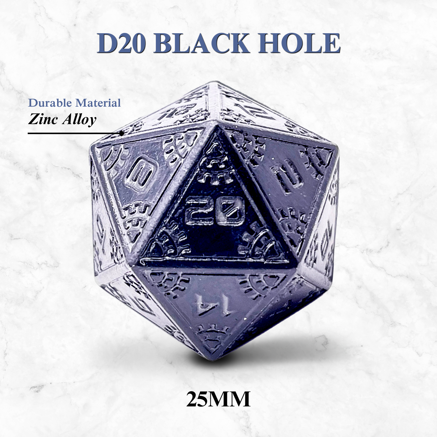 Space Dice Meteor Runestones™ - 25mm D20 - Black Hole (Online Only)