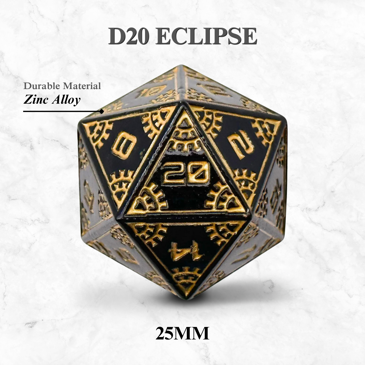Space Dice Meteor Runestones™ - 25mm D20 - Eclipse (Online Only)