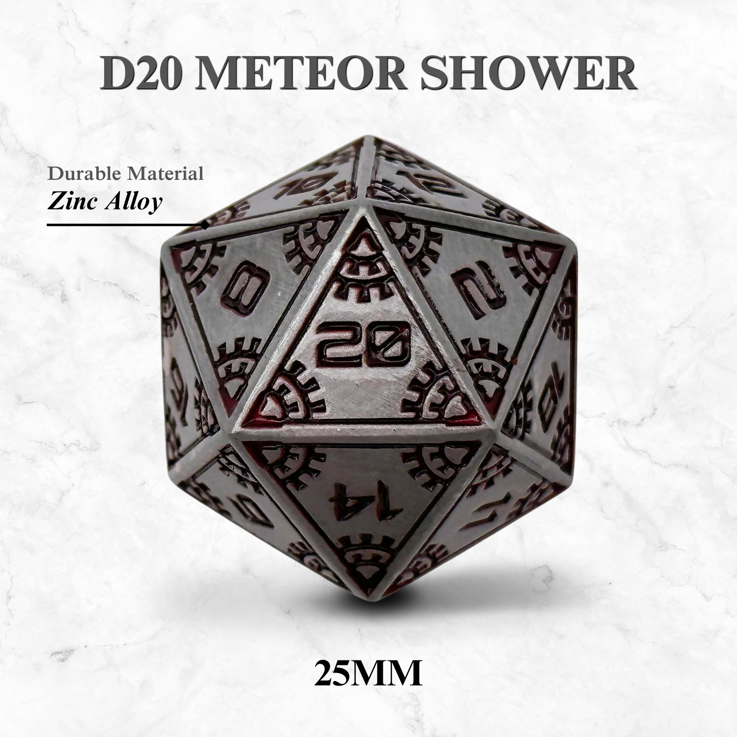 Space Dice Meteor Runestones™ - 25mm D20 - Meteor Shower (Online Only)