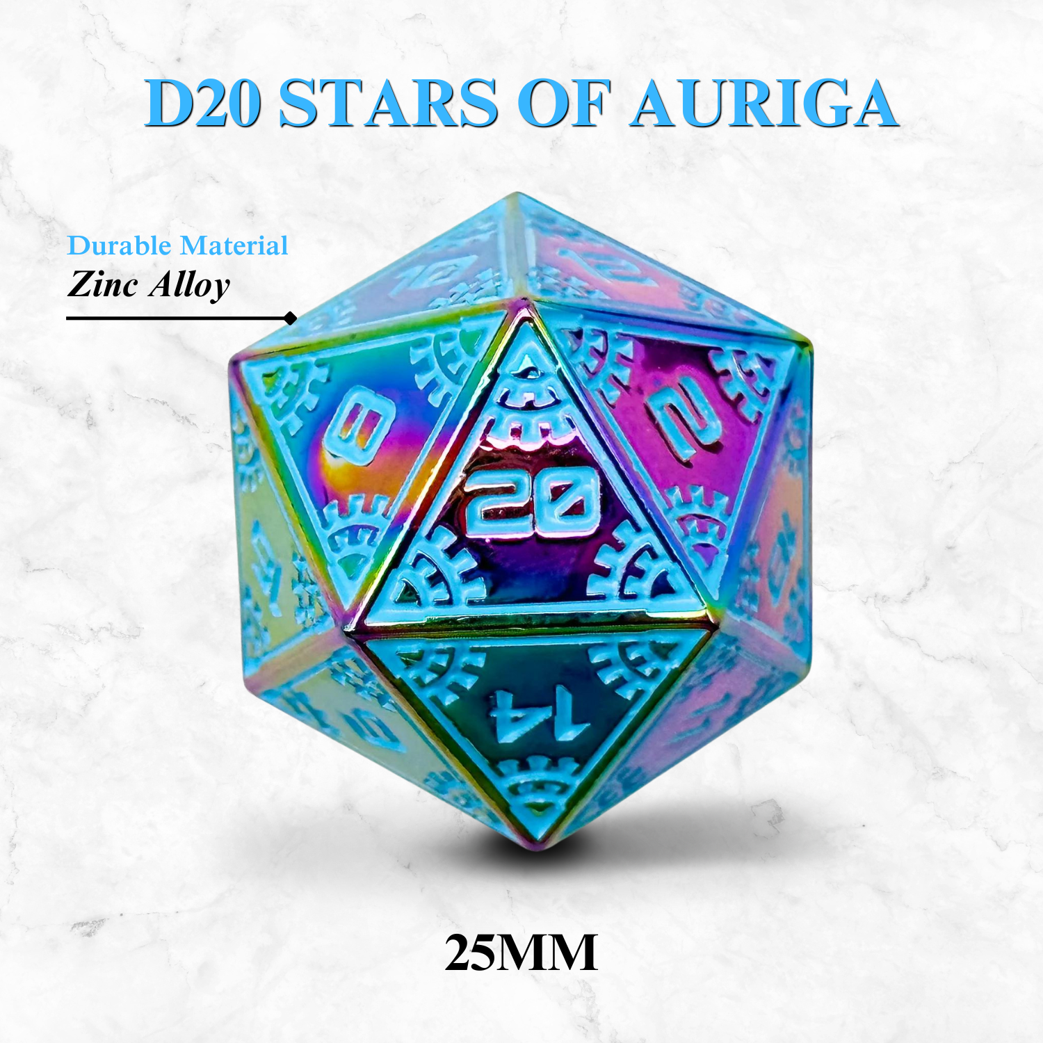 Space Dice Meteor Runestones™ - 25mm D20 - Stars of Auriga (Online Only)