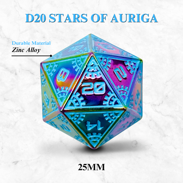 Space Dice Meteor Runestones™ - 25mm D20 - Stars of Auriga (Online Only)