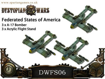 SPGDWFS06 FSA A-17 Class Bombers - Dystopian Wars by Spartan (ONLINE ORDER ONLY)
