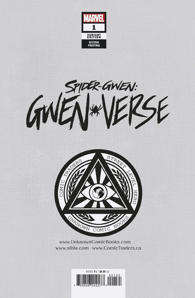 Spider-Gwen: Gwenverse 1 Unknown Comics Greg Land Exclusive Homage Virgin 2Nd Ptg Var (04/27/2022) (05/04/2022) (Online Order Only)