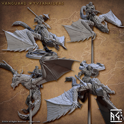 3D Printed Artisan Guild Vanguard Wyvernriders Vanguard Fighters Set 28mm 32mm (Online Only)