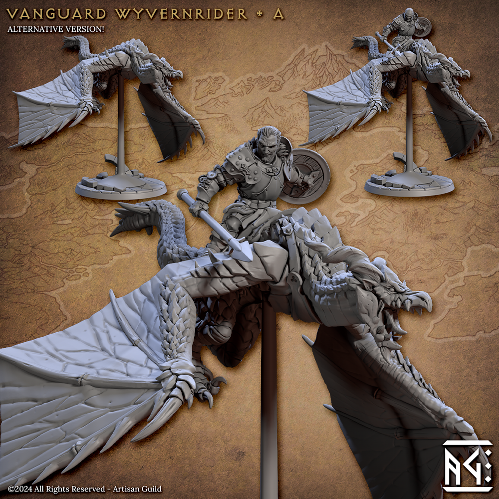 3D Printed Artisan Guild Vanguard Wyvernriders Vanguard Fighters Set 28mm 32mm (Online Only)