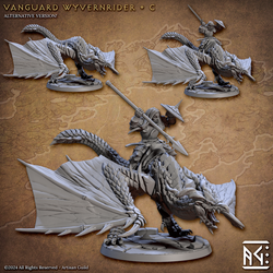 3D Printed Artisan Guild Vanguard Wyvernriders Vanguard Fighters Set 28mm 32mm (Online Only)