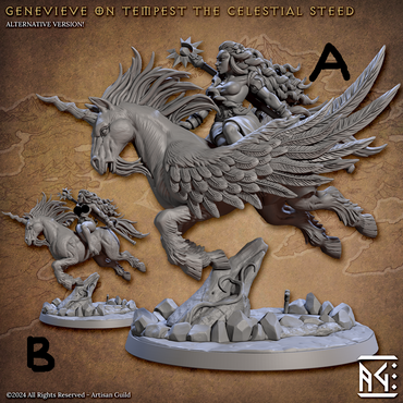 3D Printed Artisan Guild Tempest the Celestial Steed Vanguard Fighters Set 28mm 32mm (Online Only)