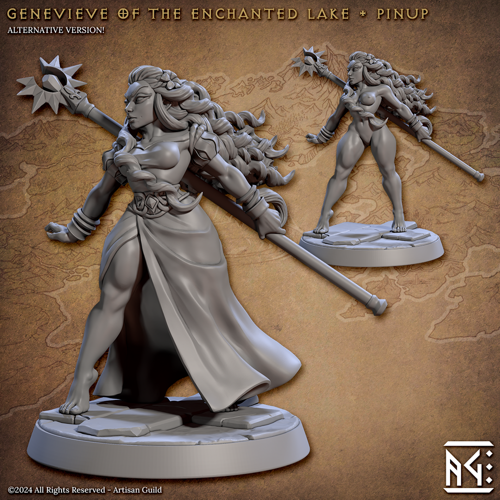 3D Printed Artisan Guild Genevieve of the Enchanted Lake Vanguard Fighters Set 28mm 32mm (Online Only)