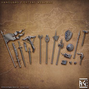 3D Printed Artisan Guild Vanguard Fighters Weapon Racks Vanguard Fighters Set 28mm 32mm (Online Only)