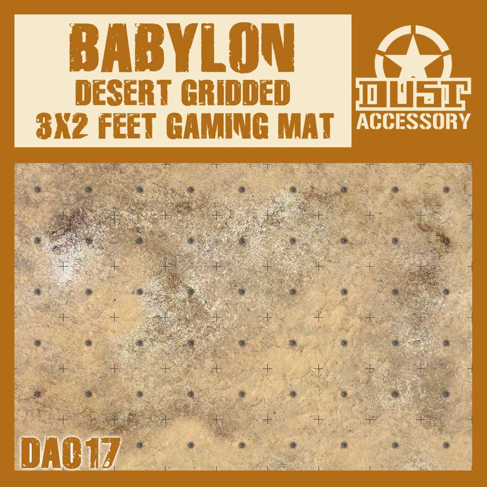 DUST 1947: Babylon Gaming Mat (Neoprene)  - Grid (ONLINE ORDER ONLY)