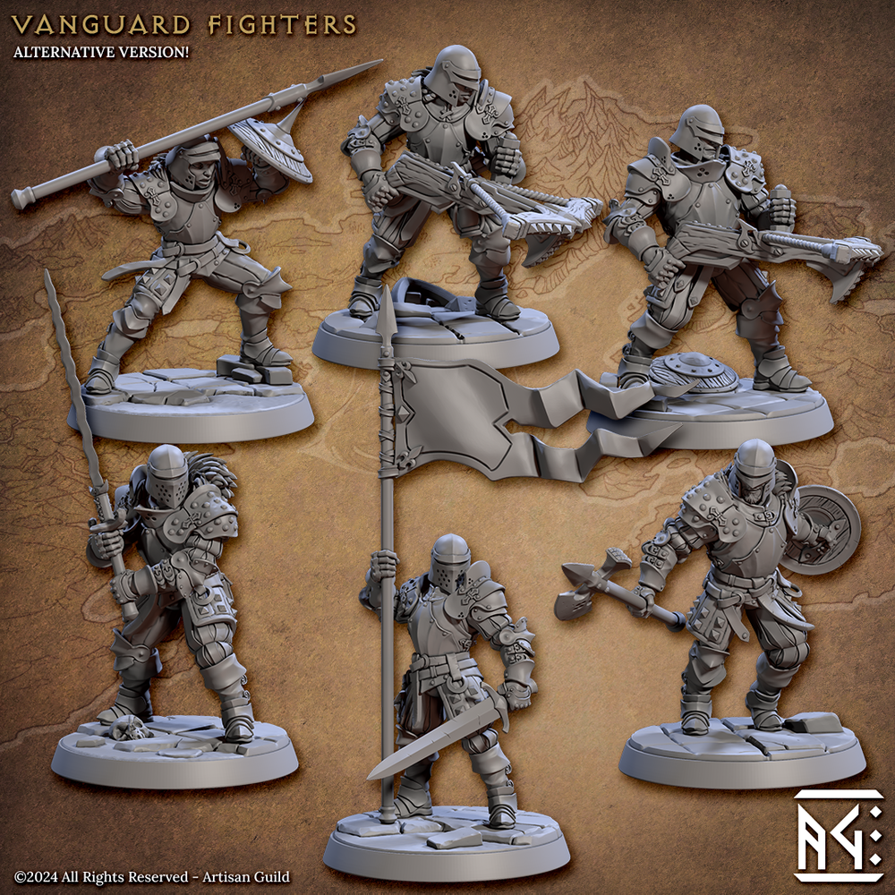 3D Printed Artisan Guild Vanguard Fighters Vanguard Fighters Set 28mm 32mm (Online Only)