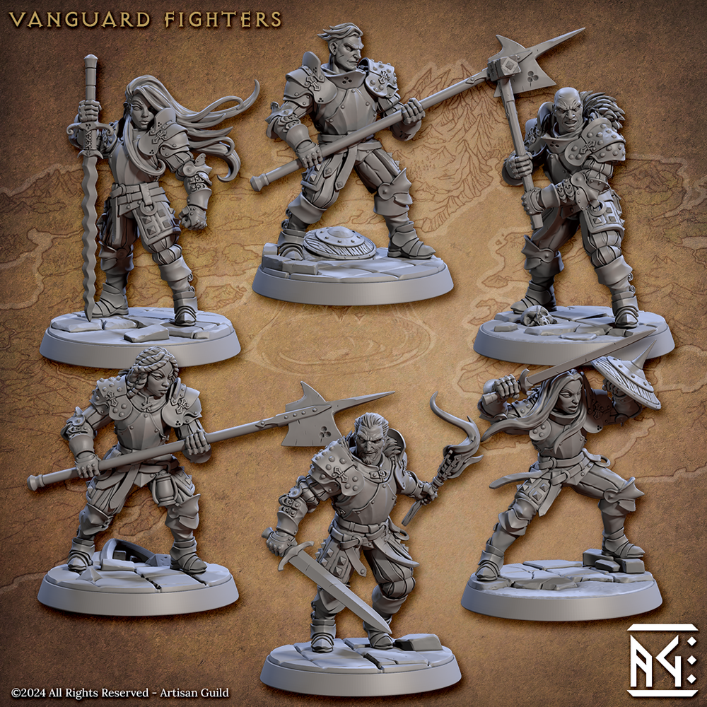3D Printed Artisan Guild Vanguard Fighters Vanguard Fighters Set 28mm 32mm (Online Only)