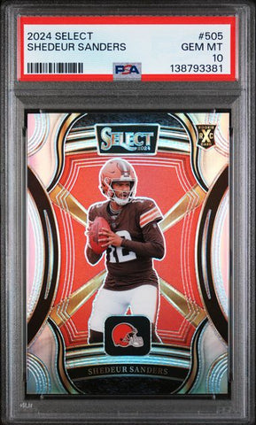 Graded 2024 Panini Select Shedeur Sanders #505 XRC Silver Prizm Rookie RC Football Card PSA 10 Gem Mint (ONLINE ORDER ONLY)