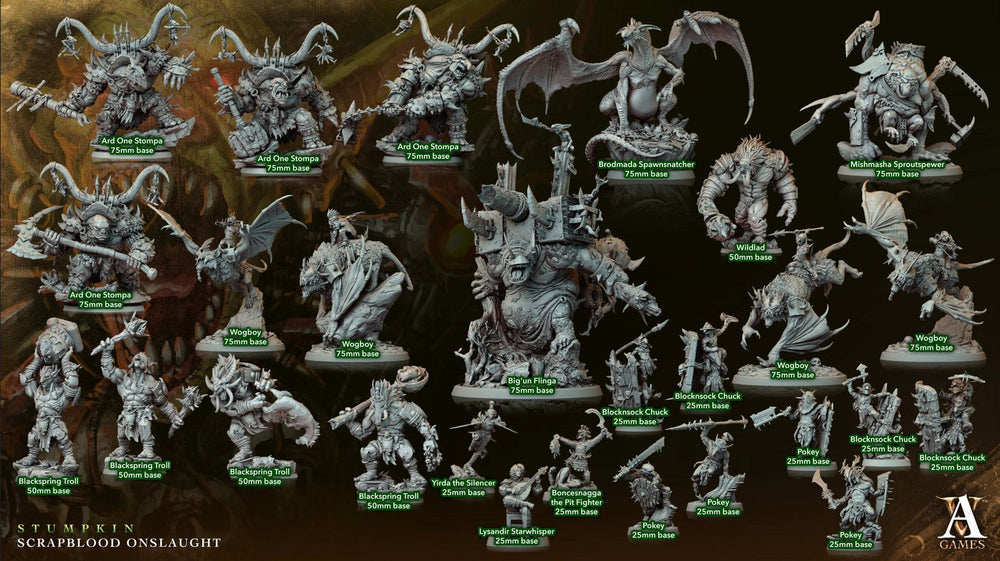 3D Printed Archvillain Games Ard One Stompa Stumpkin Scrapblood Onslaught 28 32mm D&D (Online Only)