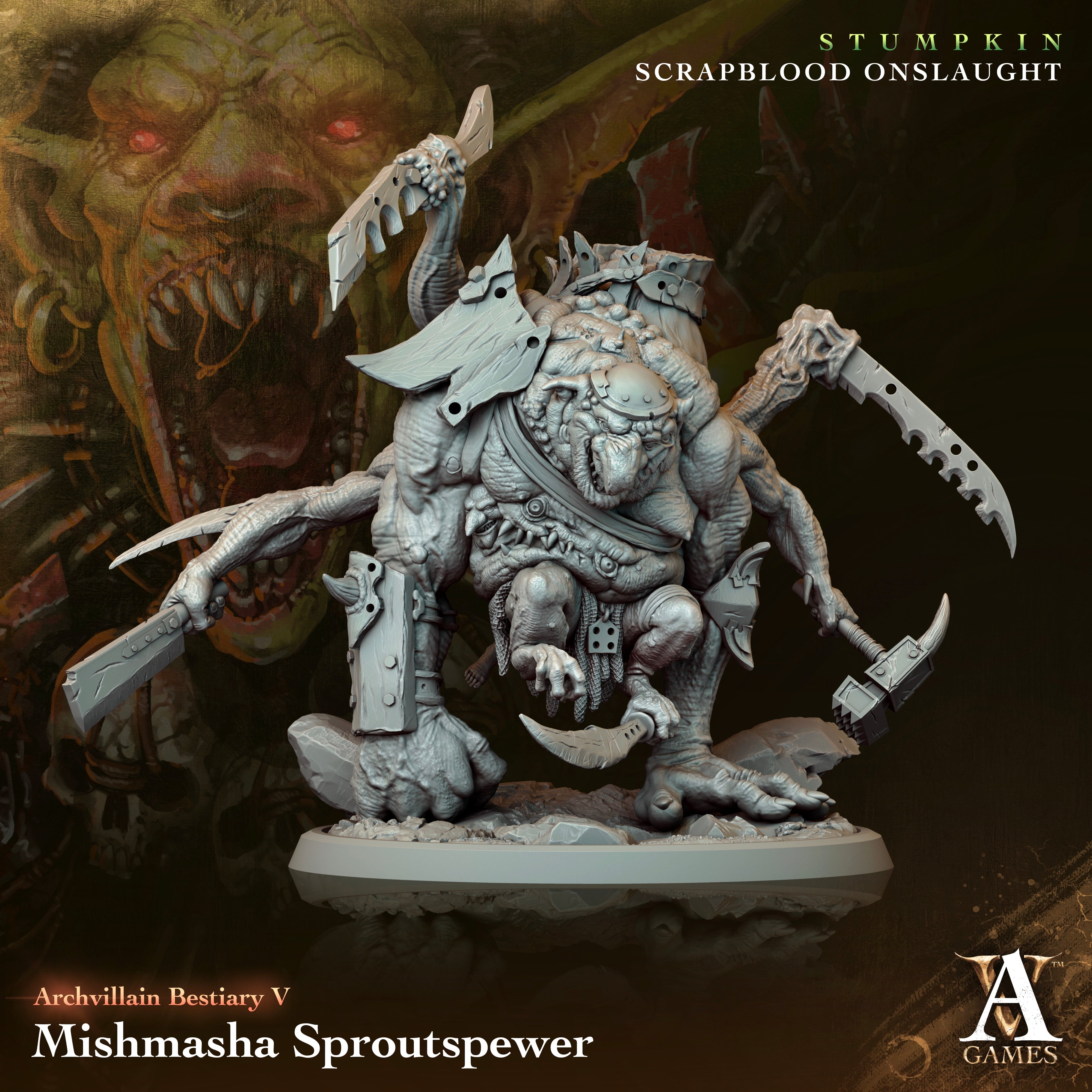 3D Printed Archvillain Games Archvillain Bestiary Vol. V Mishmasha Sproutspewer 28 32mm D&D (Online Only)