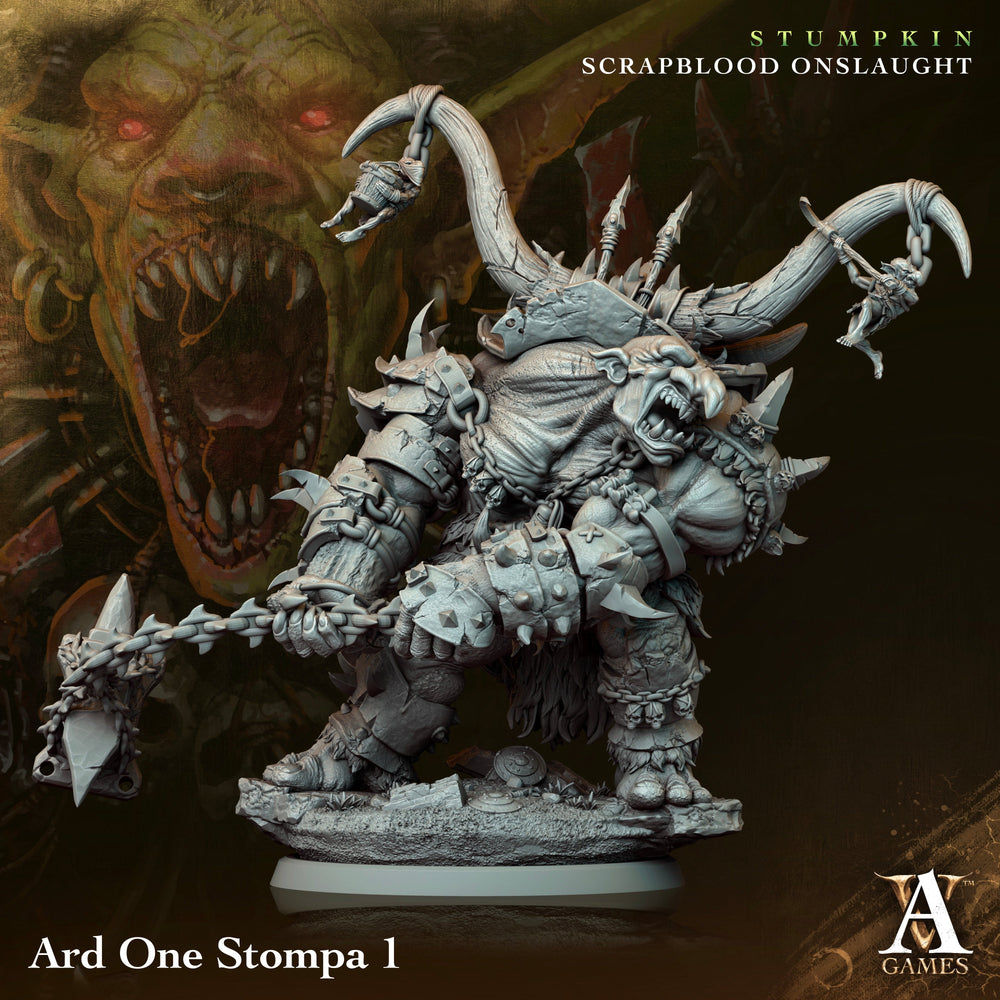 3D Printed Archvillain Games Ard One Stompa Stumpkin Scrapblood Onslaught 28 32mm D&D (Online Only)