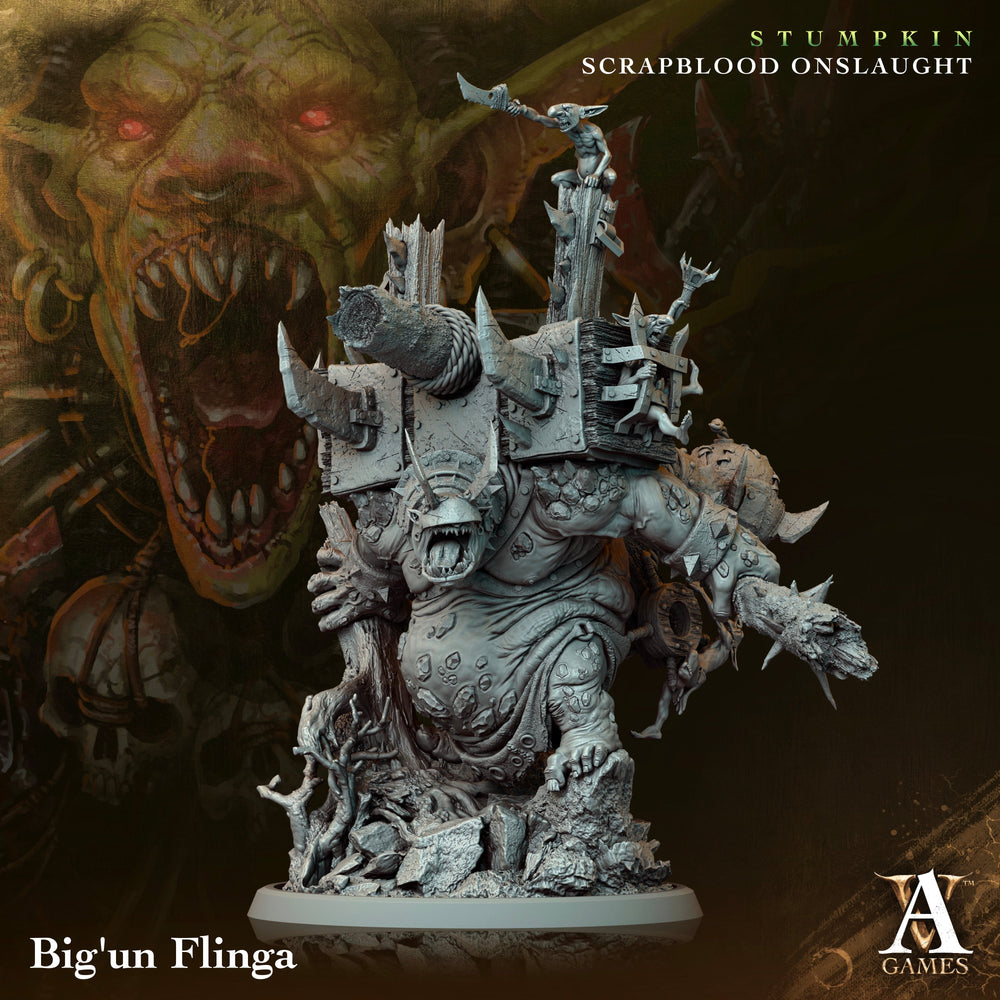 3D Printed Archvillain Games Big un Flinga Stumpkin Scrapblood Onslaught 28 32mm D&D (Online Only)