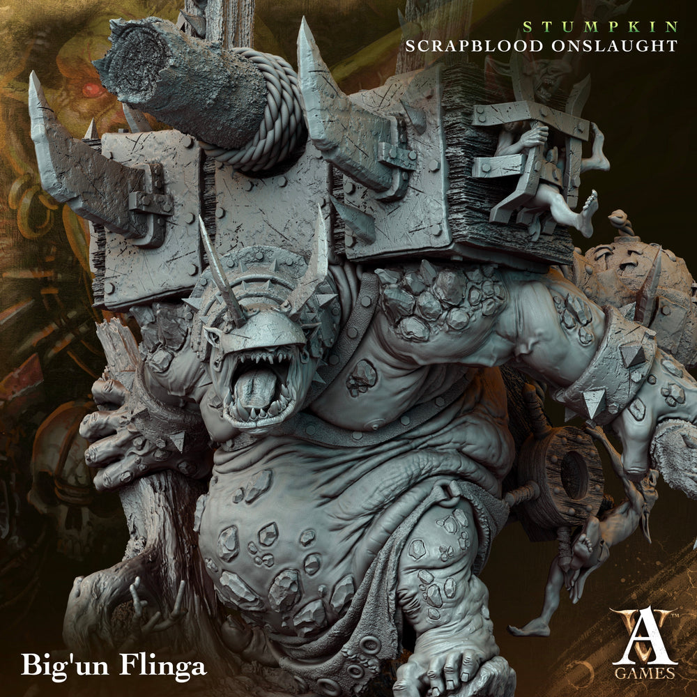 3D Printed Archvillain Games Big un Flinga Stumpkin Scrapblood Onslaught 28 32mm D&D (Online Only)