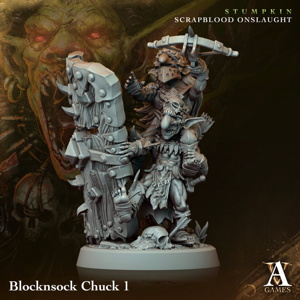 3D Printed Archvillain Games Blocknsock Chucks Stumpkin Scrapblood Onslaught 28 32mm D&D (Online Only)