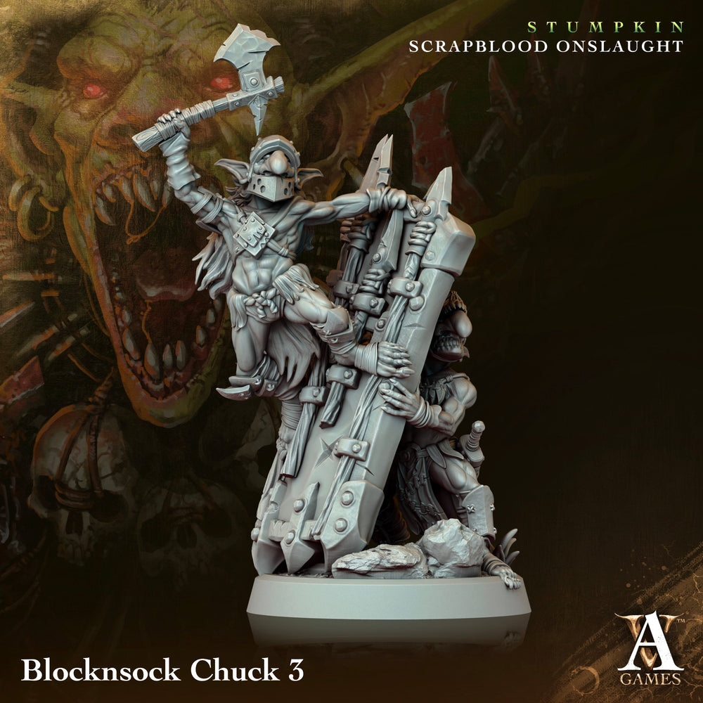 3D Printed Archvillain Games Blocknsock Chucks Stumpkin Scrapblood Onslaught 28 32mm D&D (Online Only)