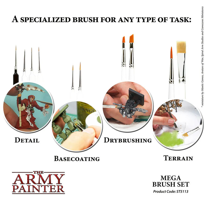 Army Painter Tools: Mega Brush Set (ONLINE ORDER ONLY)