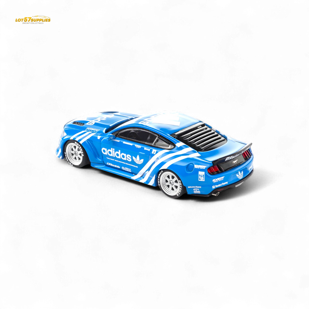 Liberty64 Ford Mustang GT Widebody Modified - A d i d a s Clover 1:64 (ONLINE ORDER ONLY)