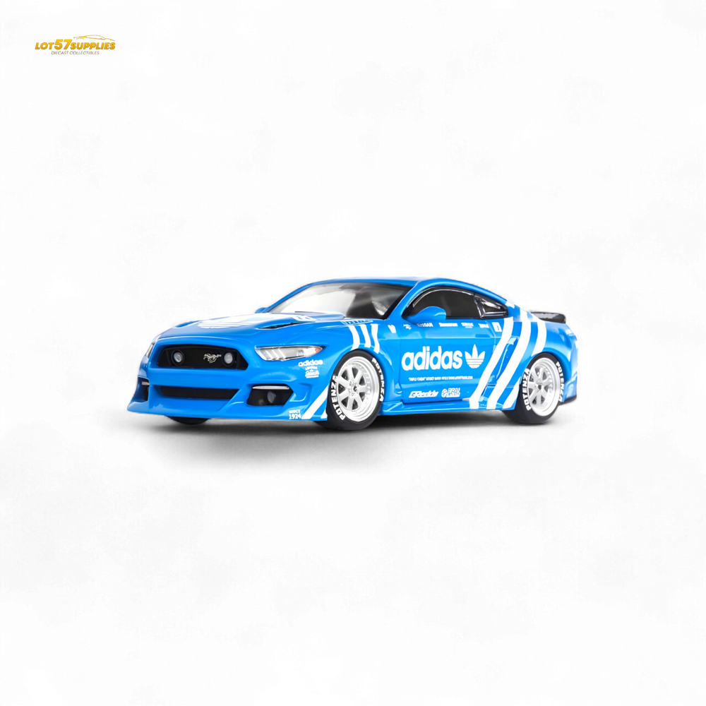 Liberty64 Ford Mustang GT Widebody Modified - A d i d a s Clover 1:64 (ONLINE ORDER ONLY)
