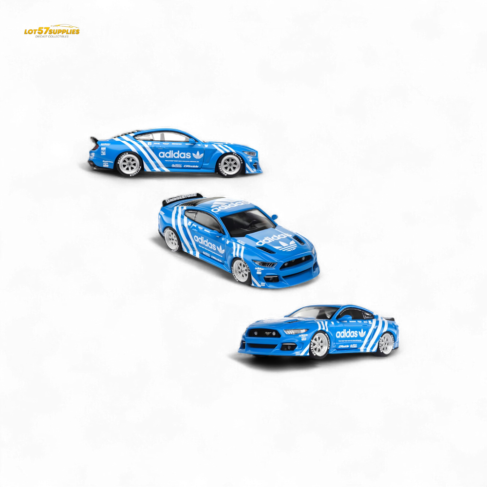 Liberty64 Ford Mustang GT Widebody Modified - A d i d a s Clover 1:64 (ONLINE ORDER ONLY)