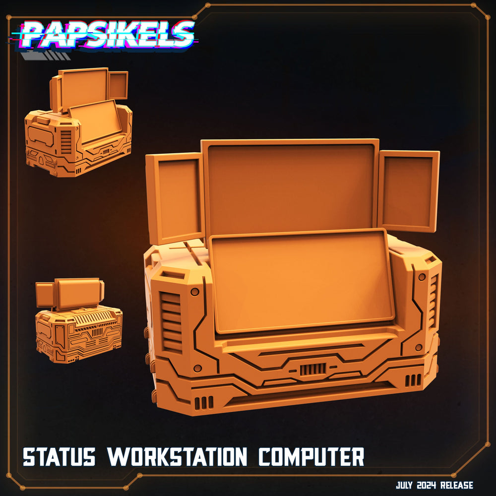 3D Printed Papsikels Status Workstation Computer July 2024 Scifi 28mm 32mm (Online Only)