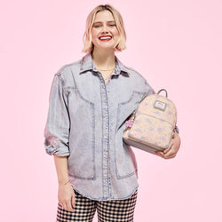 Loungefly Disney Stitch & Angel Cherry Blossom All-Over Print Mini Backpack (Online Order Only)