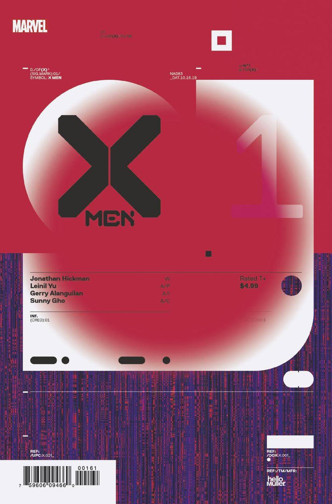 X-MEN #1 1:10 Tom Muller DESIGN Variant DX (10/16/2019) Marvel (ONLINE ORDER ONLY)