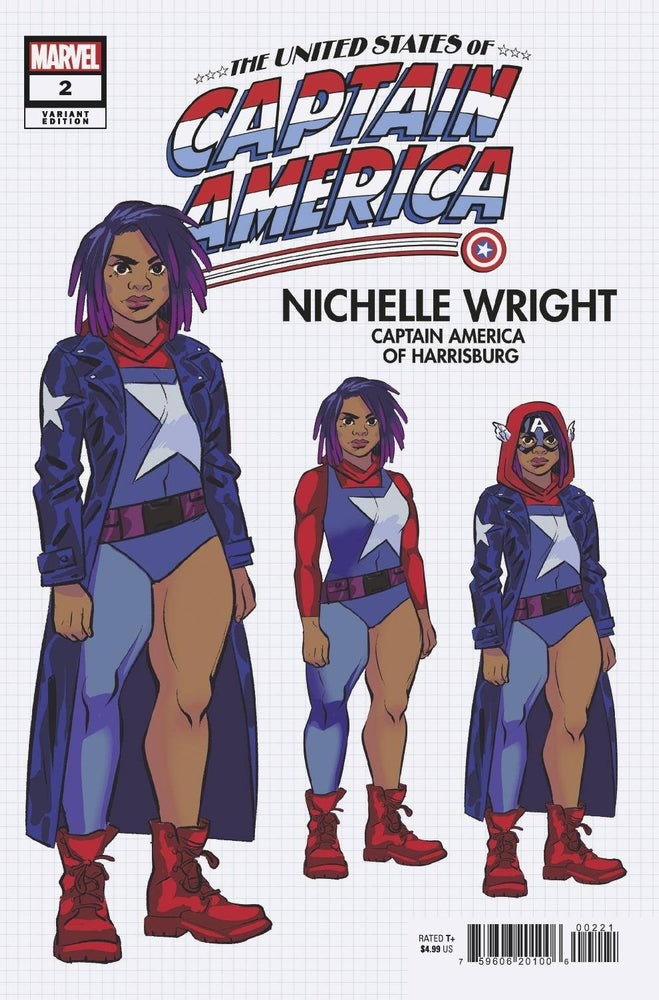 United States Captain America #2 B (Of 5) Natacha Bustos Design Variant (07/28/2021) Marvel (ONLINE ORDER ONLY)