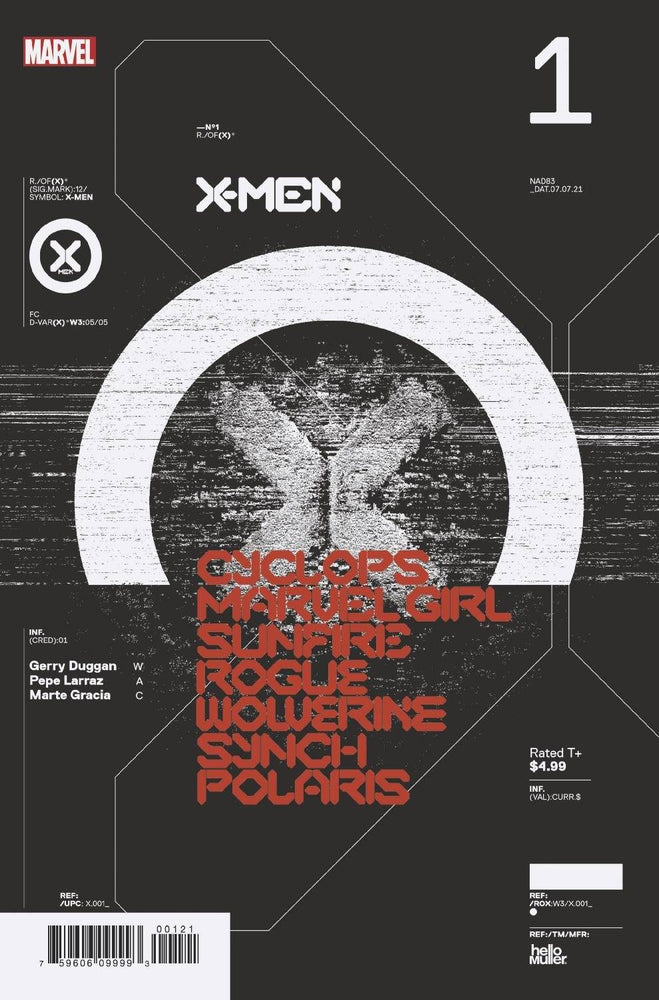 X-Men #1 1:10 Tom Muller Design Variant (07/07/2021) Marvel (ONLINE ORDER ONLY)