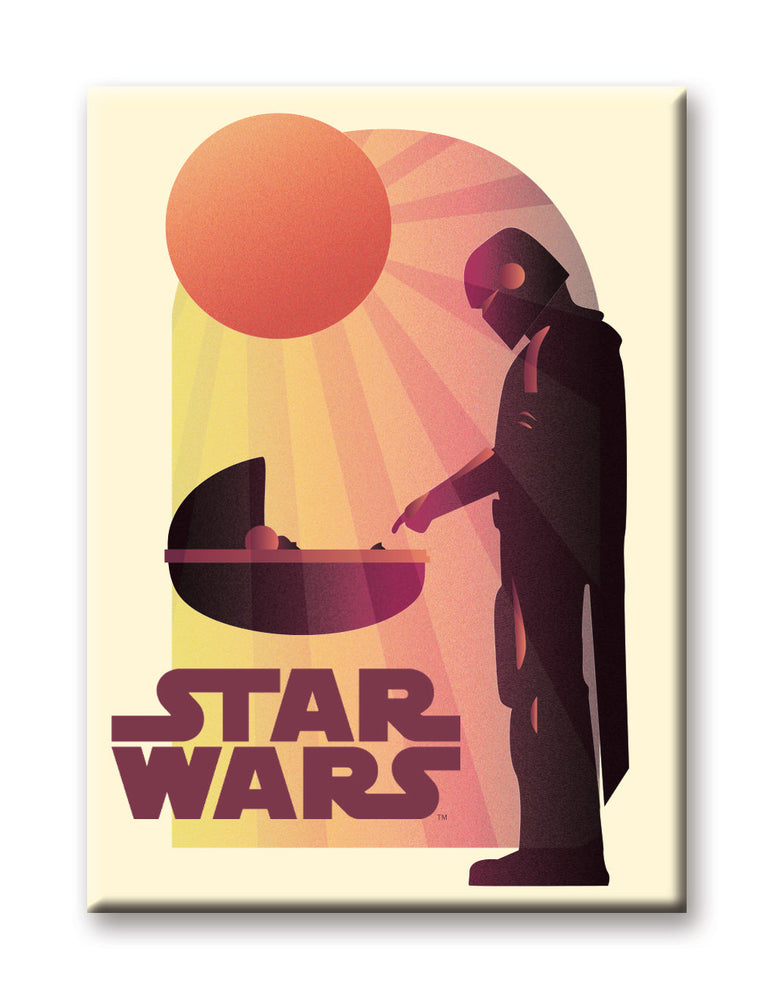Star Wars Mandalorian Child Flat Magnet: Mando And Grogu (Online Order Only)