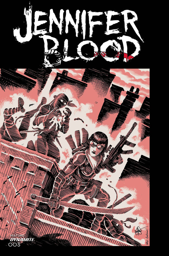 Jennifer Blood #3 L Ken Haeser TMNT Homage FOC Bonus Variant (Mr) (12/01/2021) Dynamite (ONLINE ORDER ONLY)